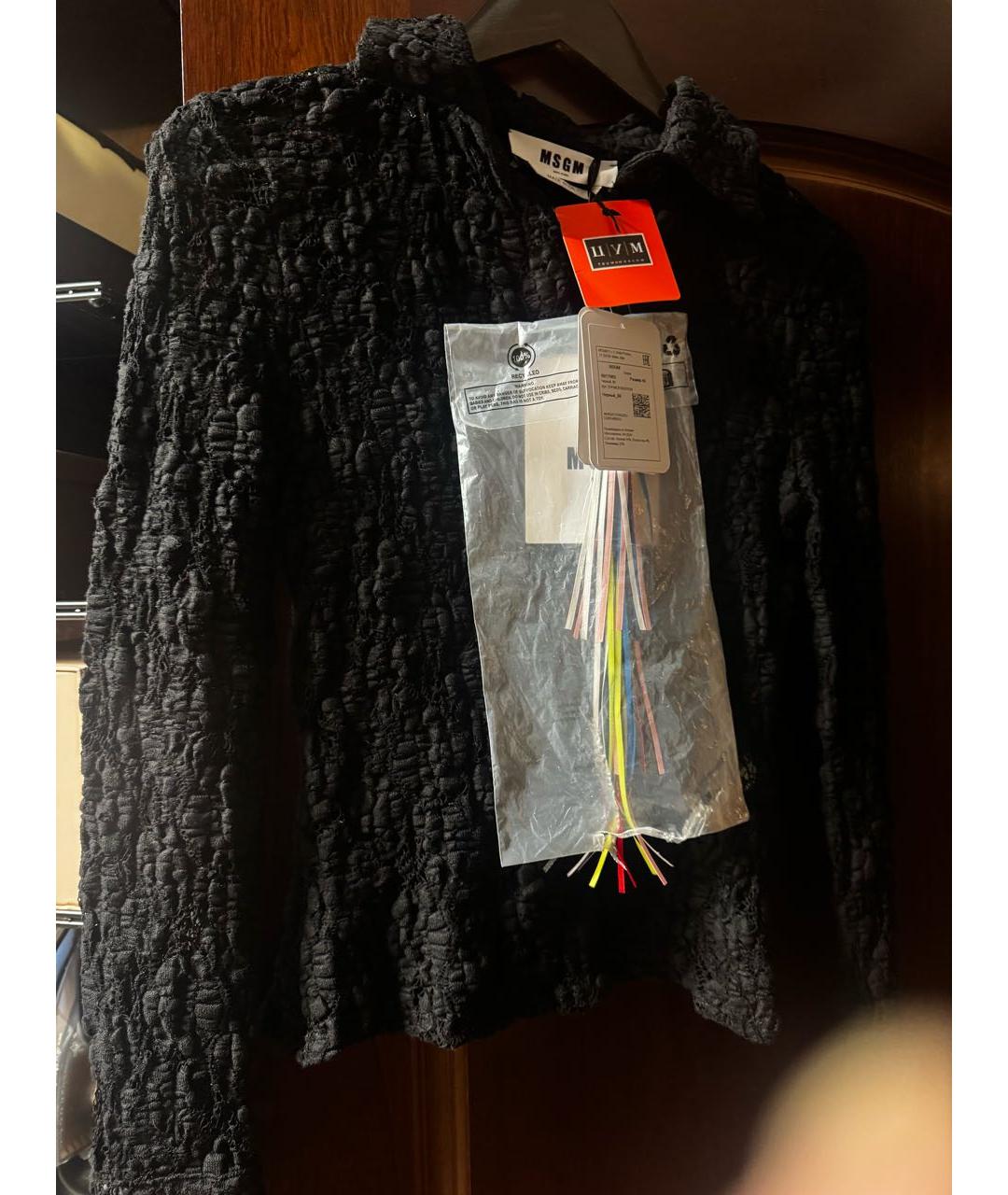 MSGM Черная кружевная блузы, фото 5