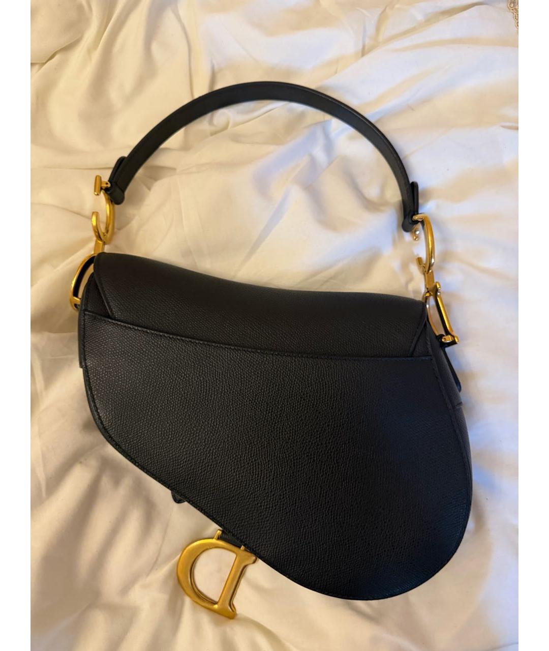 CHRISTIAN DIOR Черная кожаная сумка с короткими ручками, фото 2