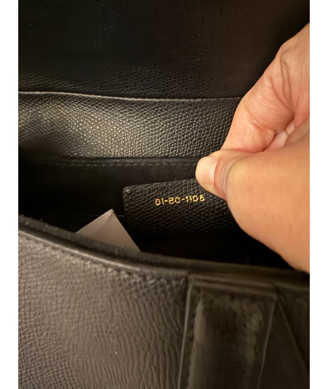 CHRISTIAN DIOR Черная кожаная сумка с короткими ручками, фото 3
