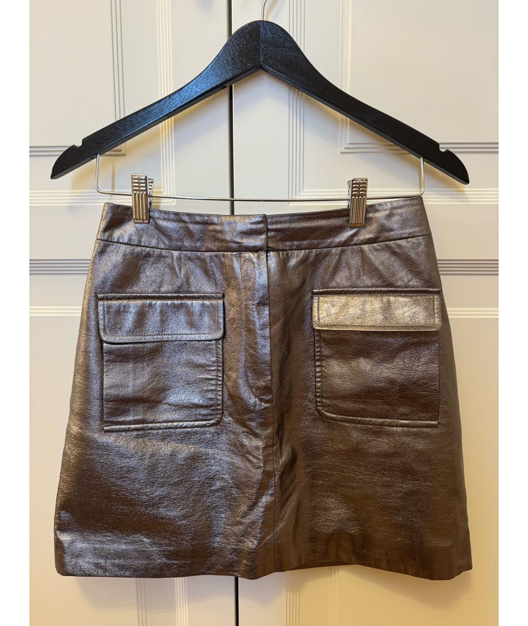 12 STOREEZ Серебряная полиэстеровая юбка мини, фото 9