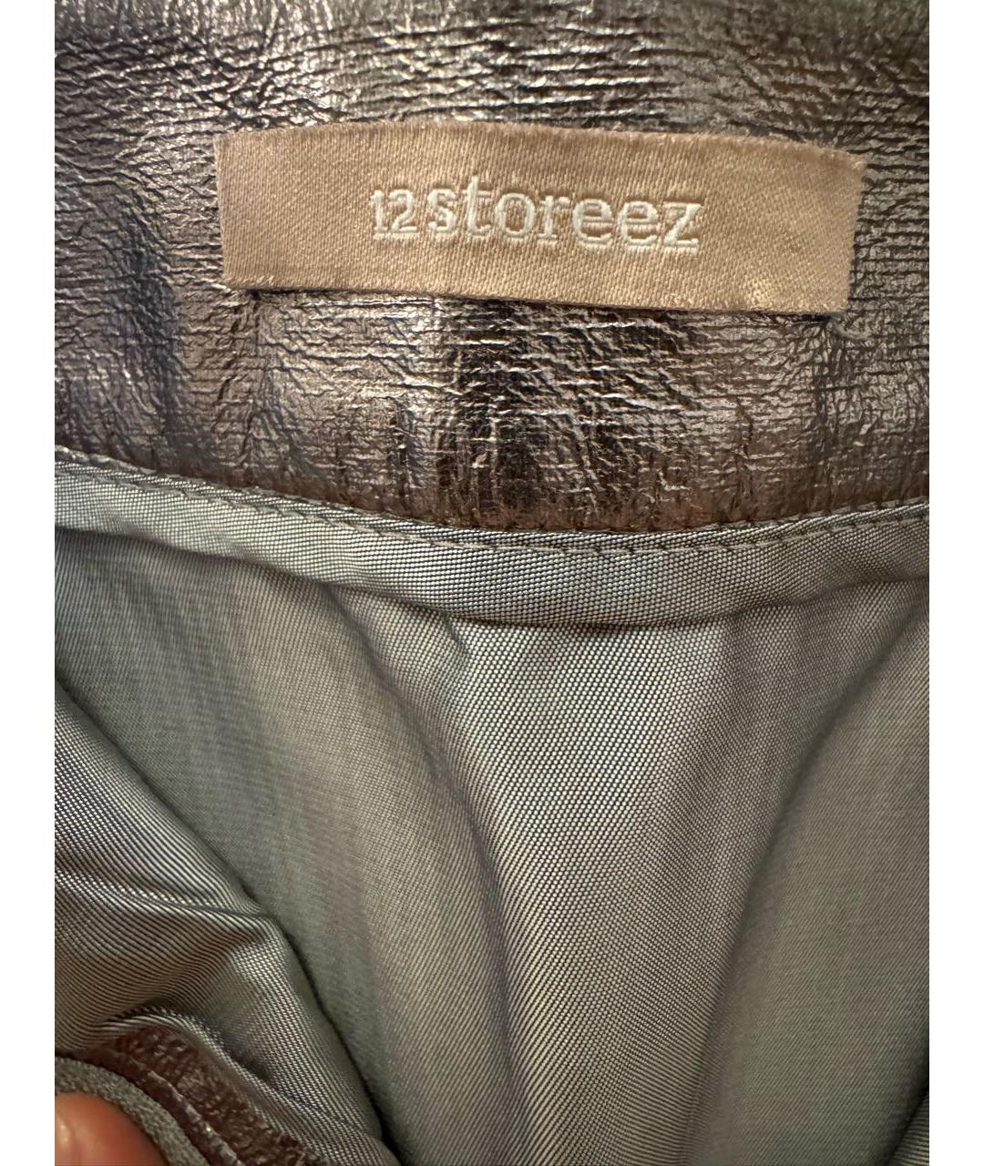 12 STOREEZ Серебряная полиэстеровая юбка мини, фото 3
