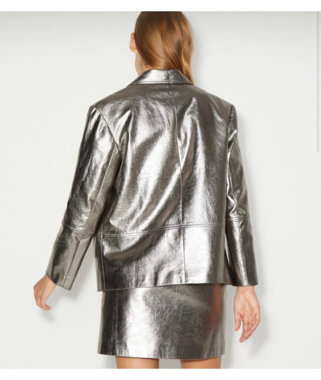 12 STOREEZ Серебряная полиэстеровая юбка мини, фото 8