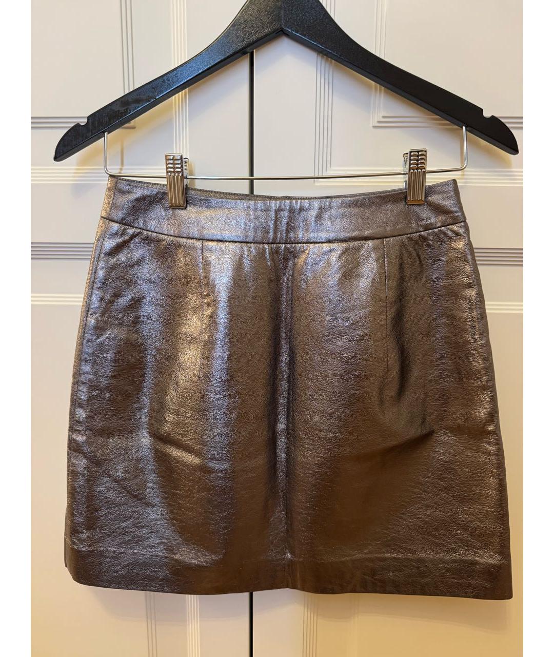 12 STOREEZ Серебряная полиэстеровая юбка мини, фото 2