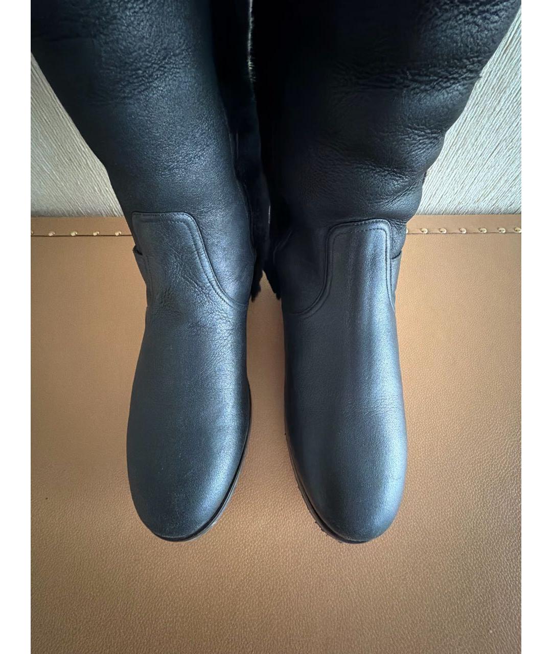 GIANVITO ROSSI Черные кожаные ботфорты, фото 3