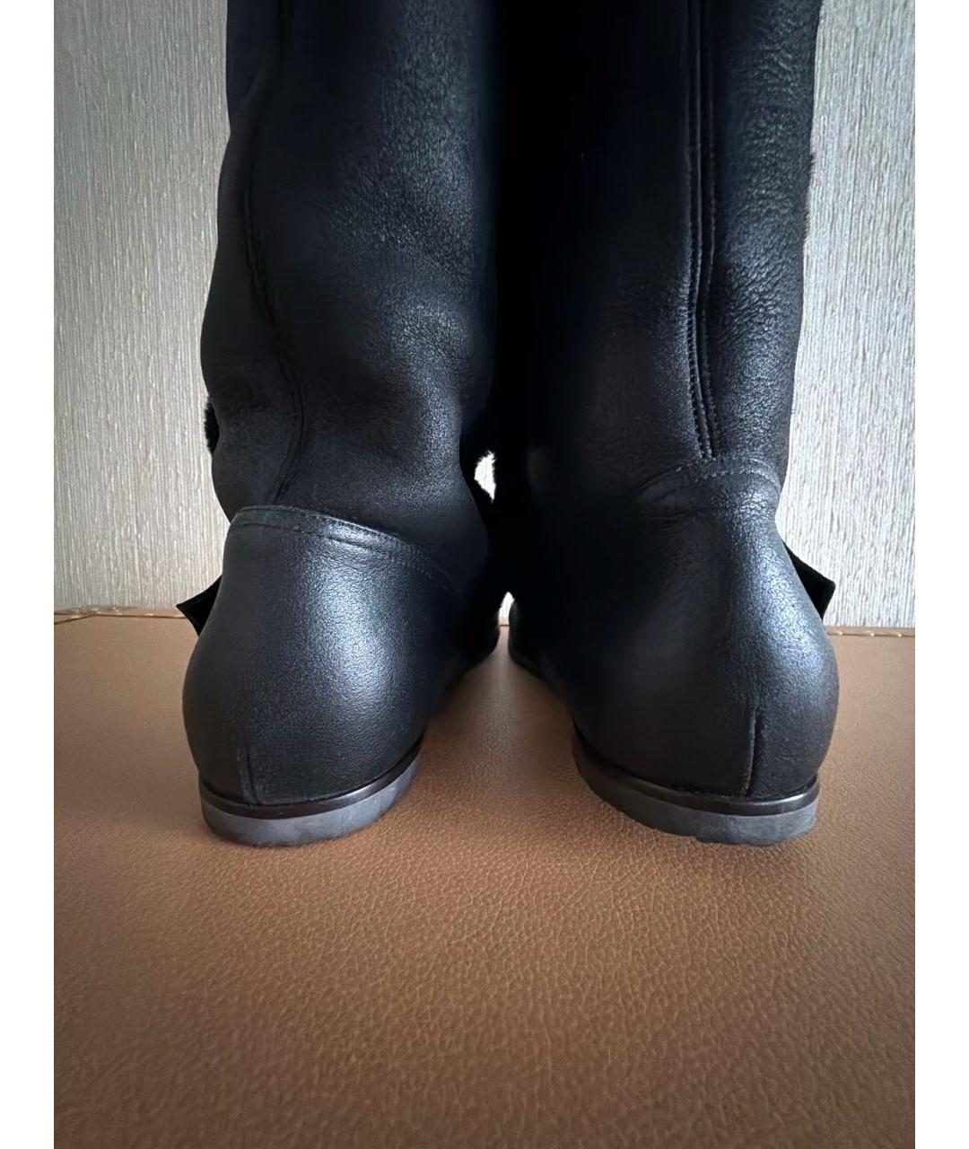 GIANVITO ROSSI Черные кожаные ботфорты, фото 4