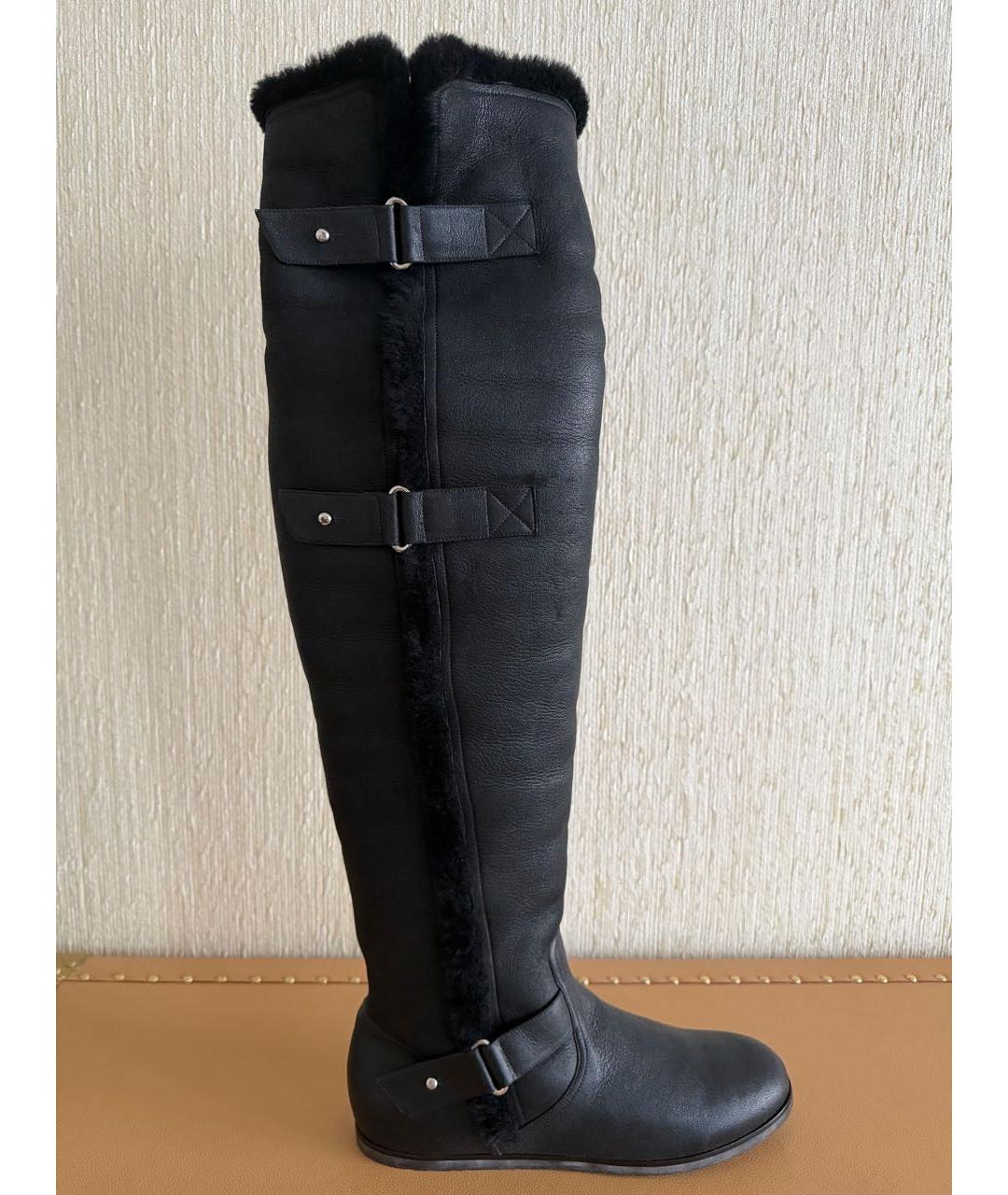 GIANVITO ROSSI Черные кожаные ботфорты, фото 8