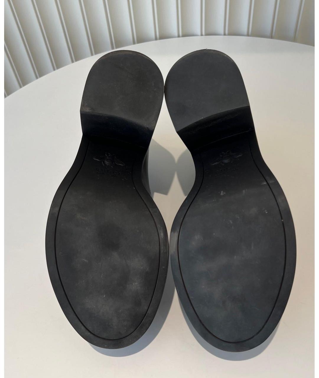 GUCCI Черные кожаные ботфорты, фото 6