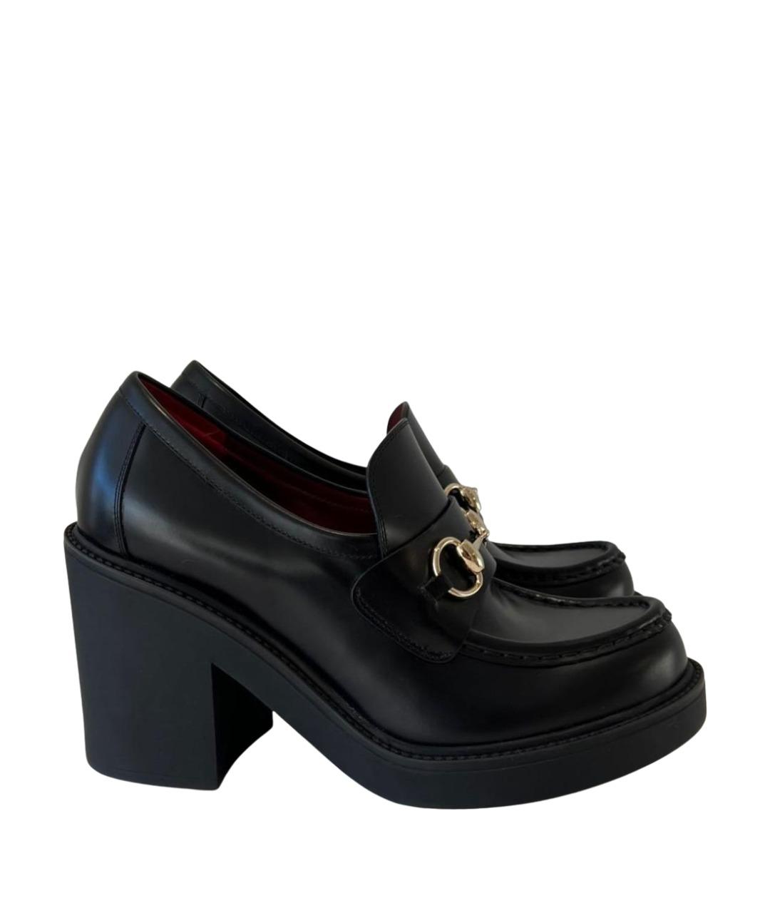 GUCCI Черные кожаные ботфорты, фото 1