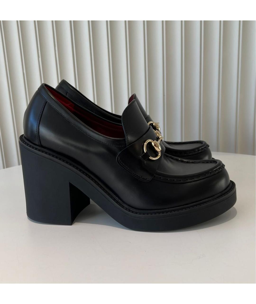 GUCCI Черные кожаные ботфорты, фото 9