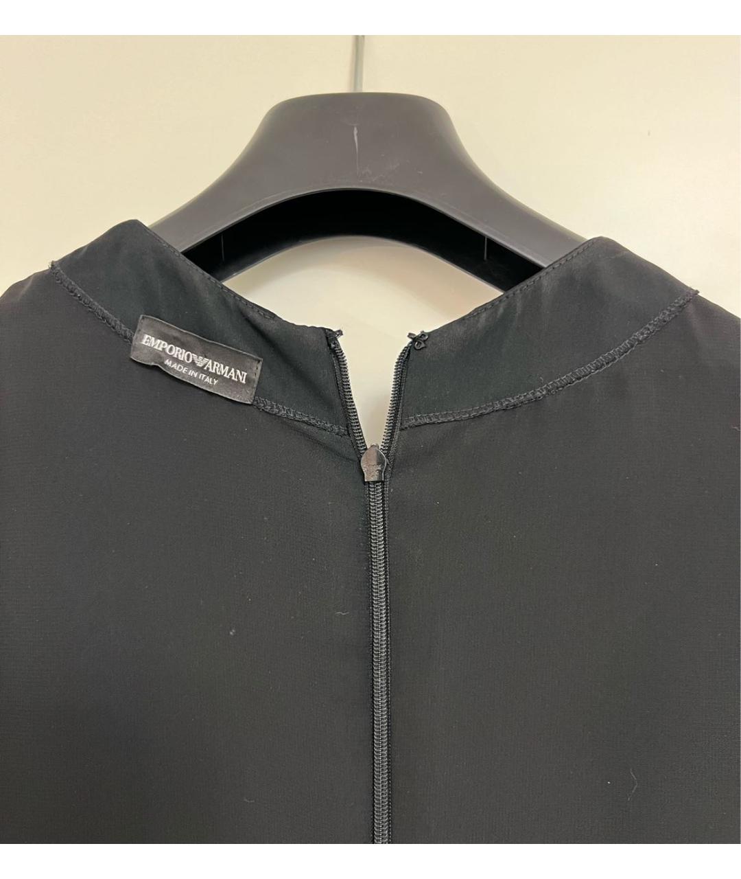 EMPORIO ARMANI Черное полиэстеровое вечернее платье, фото 3