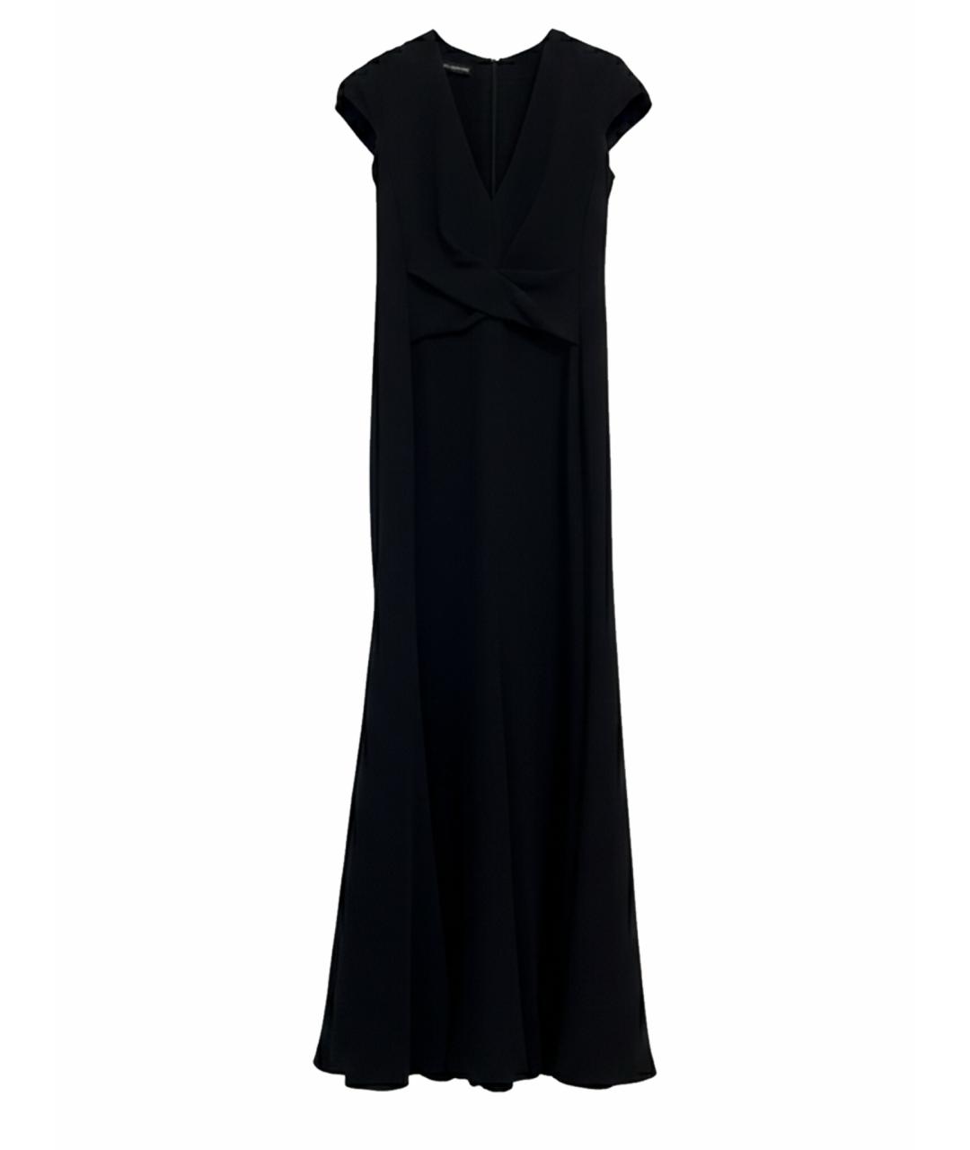 EMPORIO ARMANI Черное полиэстеровое вечернее платье, фото 1