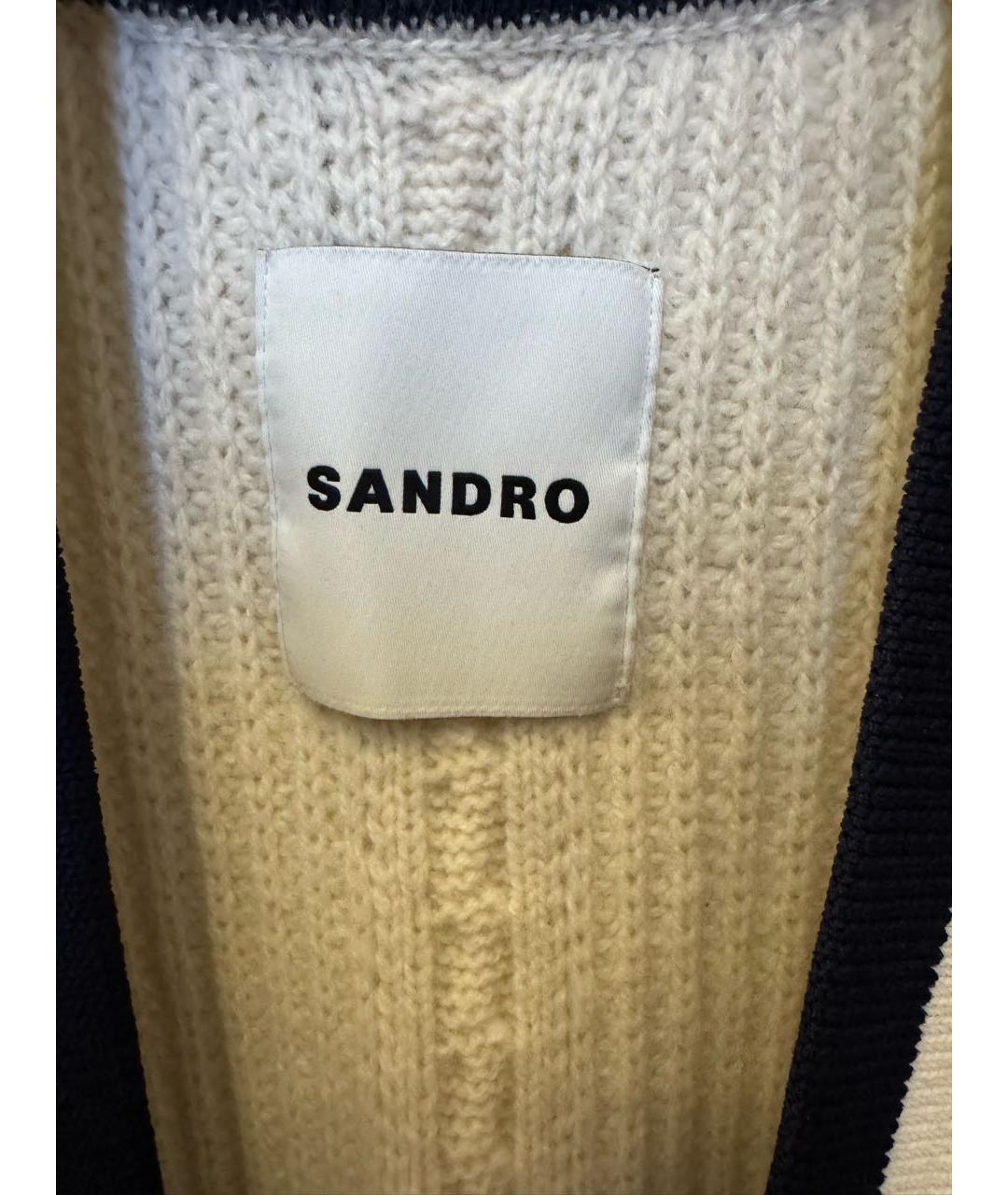 SANDRO Бежевый шерстяной кардиган, фото 3