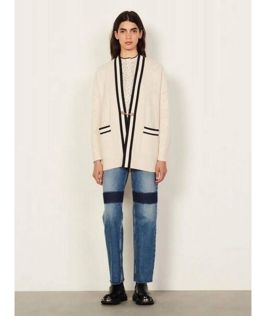 SANDRO Бежевый шерстяной кардиган, фото 5