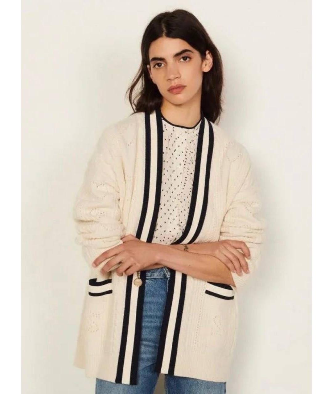 SANDRO Бежевый шерстяной кардиган, фото 6