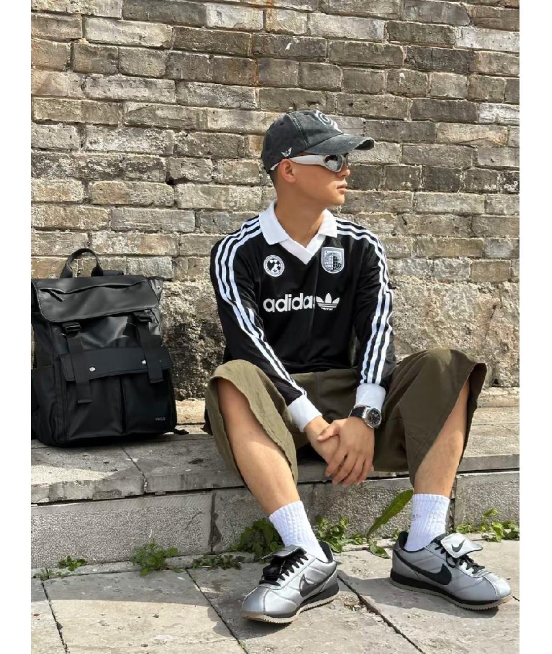 NIKE Серебряные низкие кроссовки / кеды из искусственной кожи, фото 8