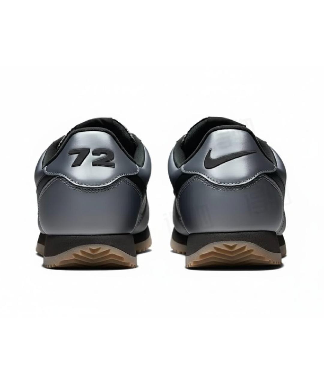 NIKE Серебряные низкие кроссовки / кеды из искусственной кожи, фото 4