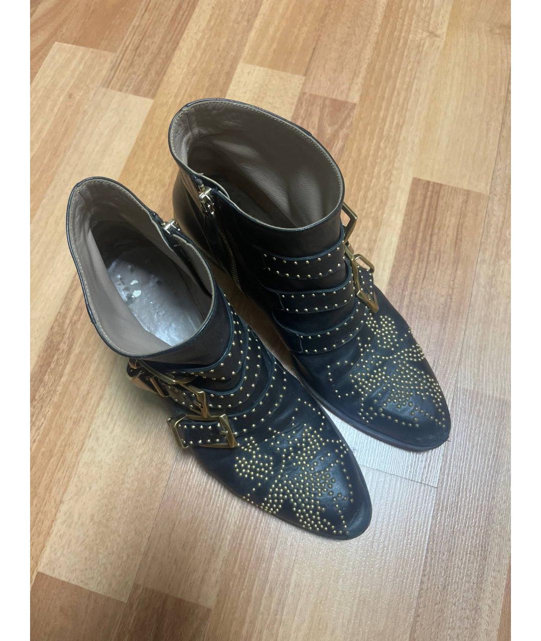 CHLOE Черные кожаные полусапоги, фото 2