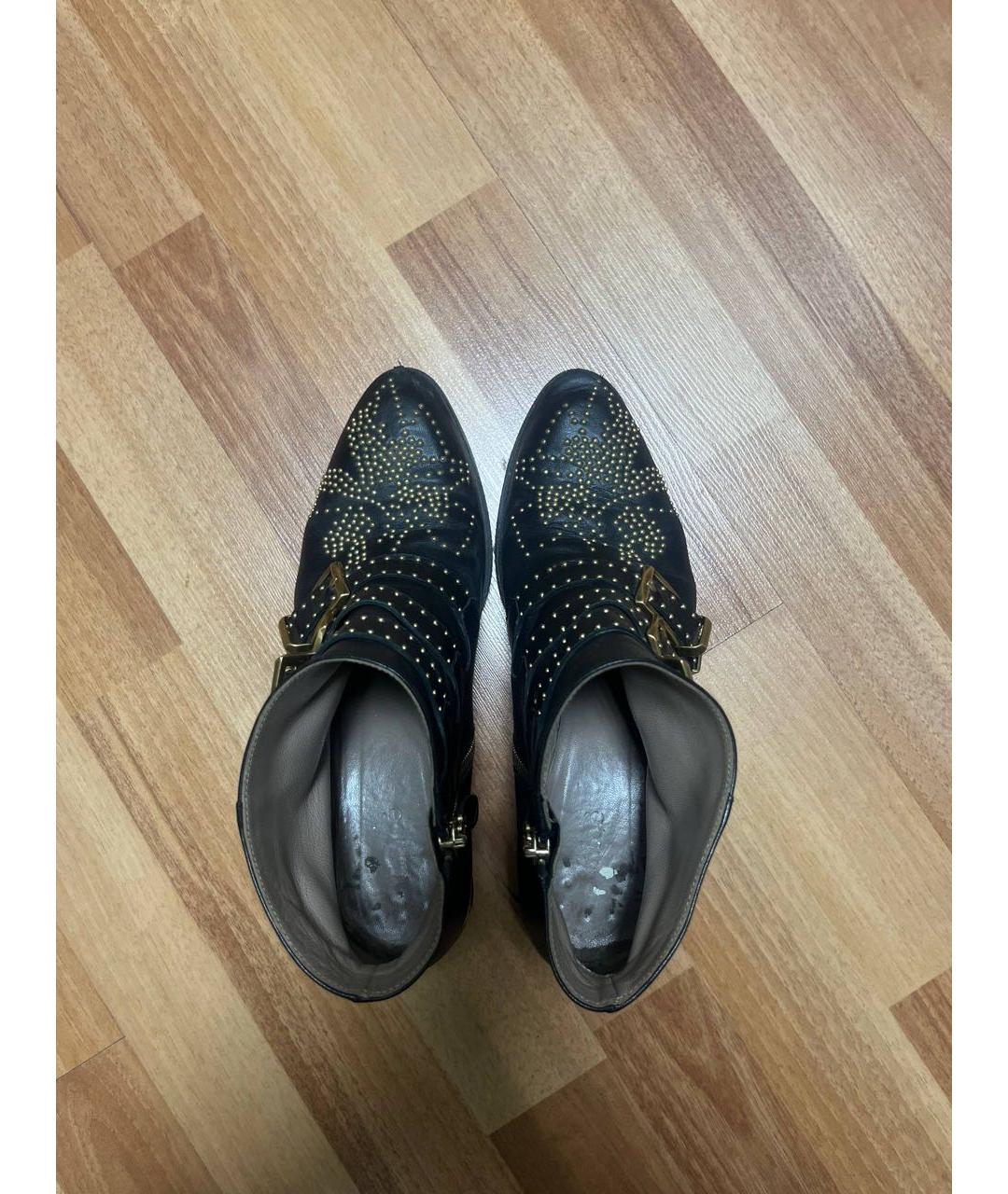 CHLOE Черные кожаные полусапоги, фото 3