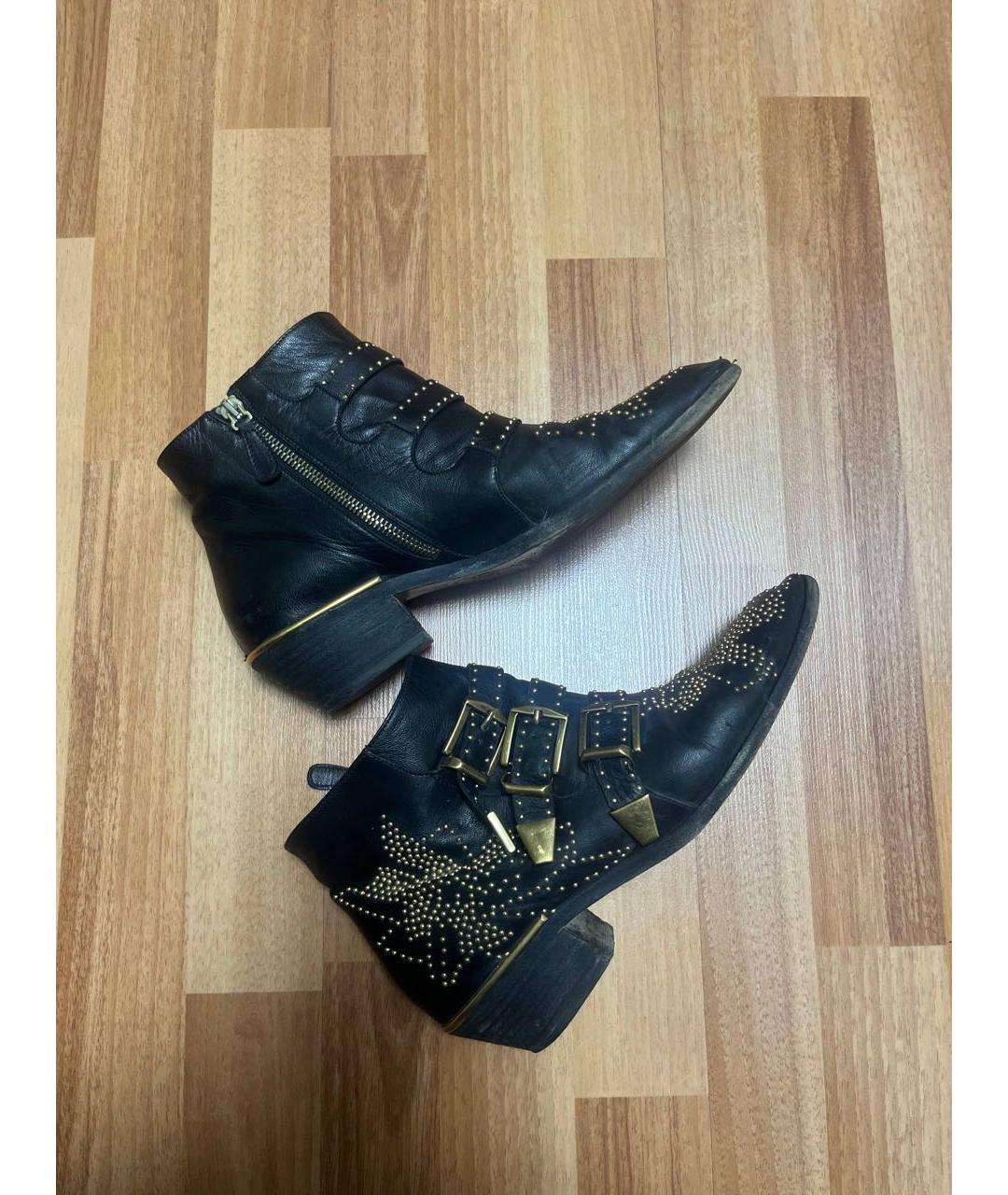 CHLOE Черные кожаные полусапоги, фото 6