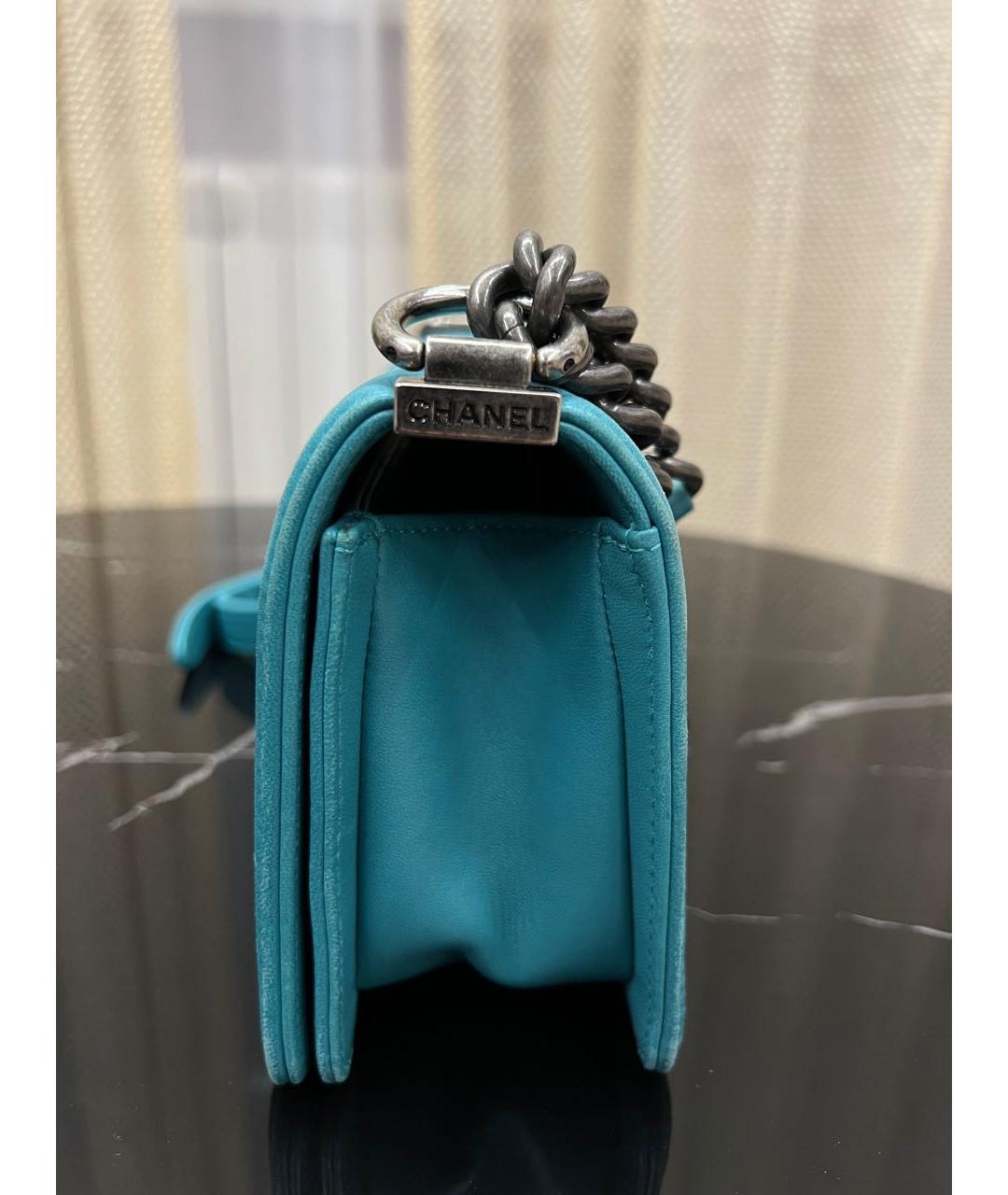 CHANEL Голубая кожаная сумка через плечо, фото 2