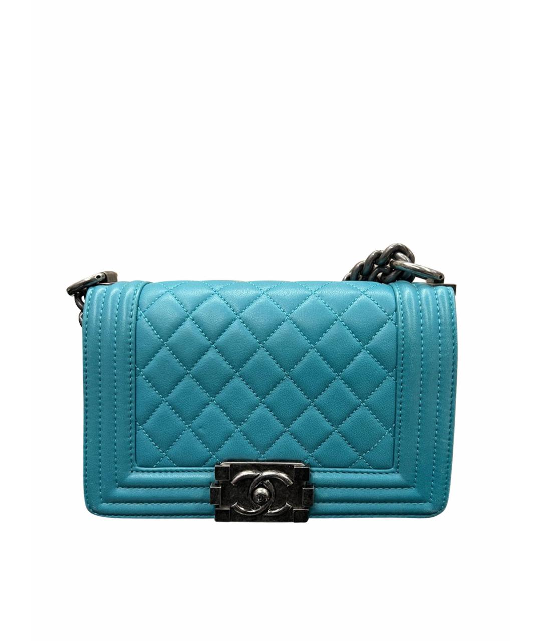 CHANEL Голубая кожаная сумка через плечо, фото 1