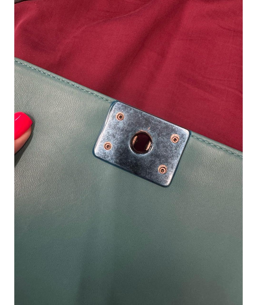 CHANEL Голубая кожаная сумка через плечо, фото 8