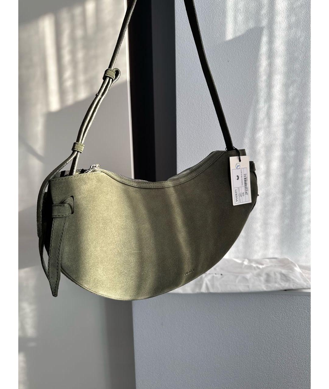 YUZEFI Зеленая замшевая сумка через плечо, фото 5