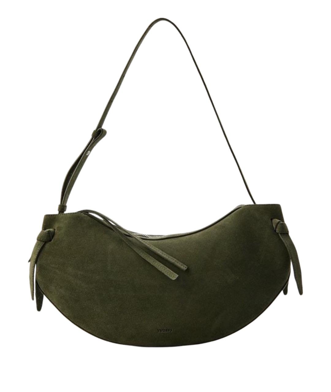 YUZEFI Зеленая замшевая сумка через плечо, фото 1