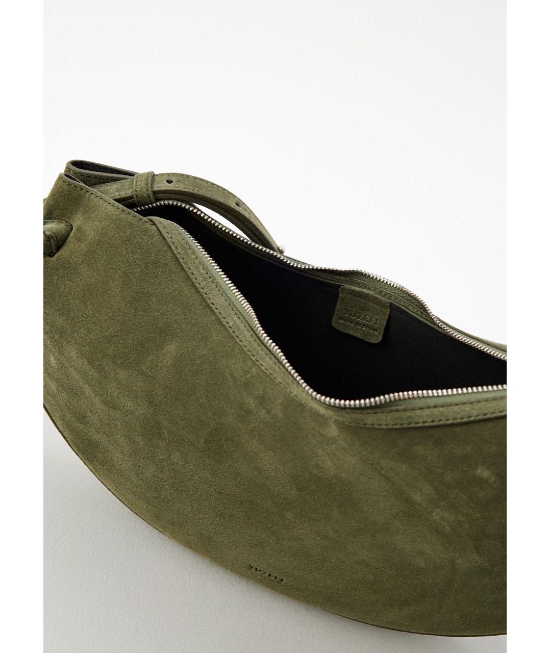 YUZEFI Зеленая замшевая сумка через плечо, фото 2