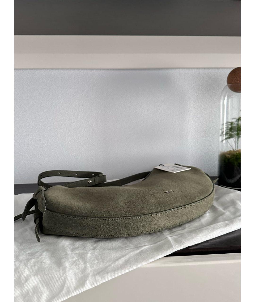 YUZEFI Зеленая замшевая сумка через плечо, фото 4