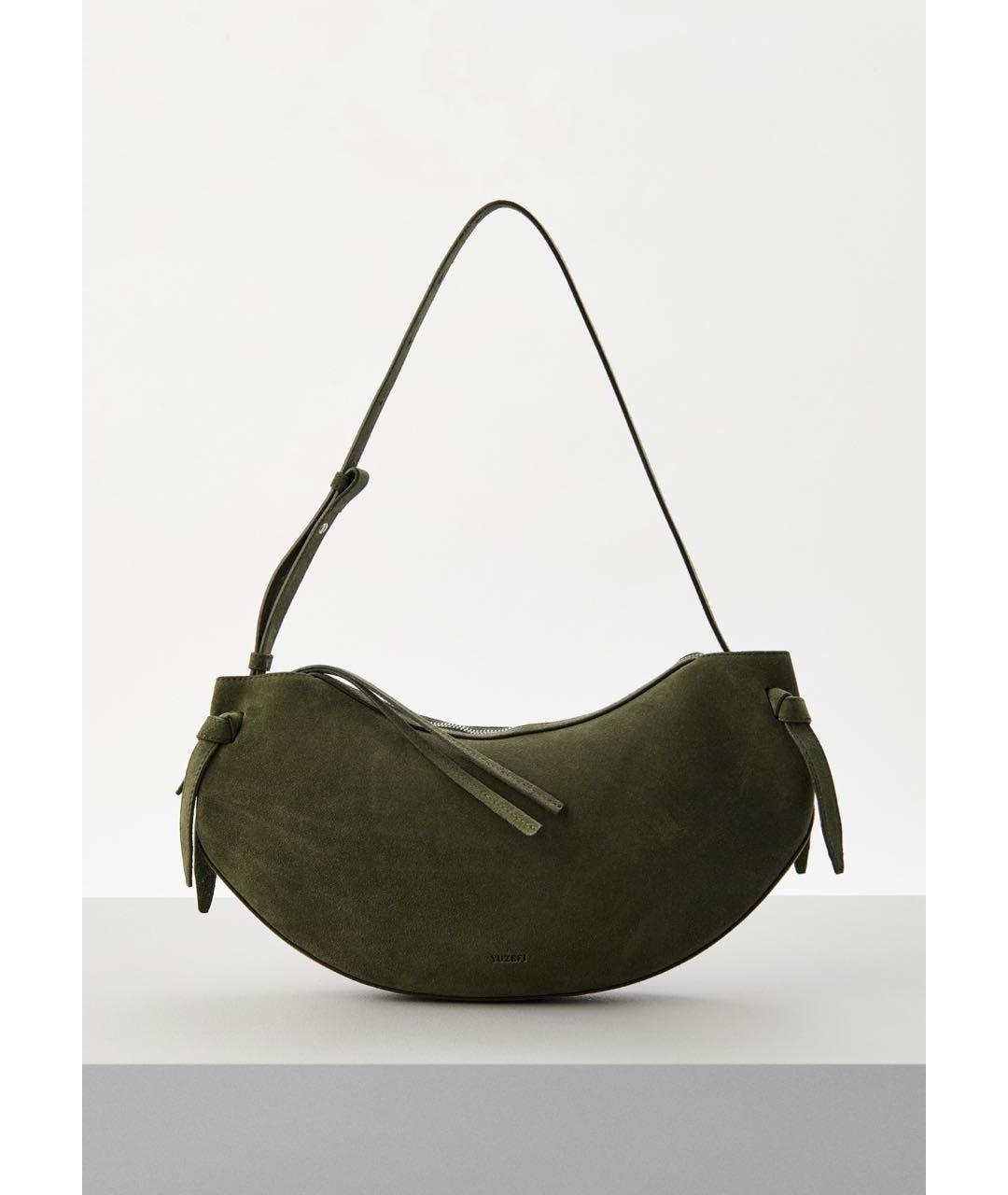 YUZEFI Зеленая замшевая сумка через плечо, фото 6