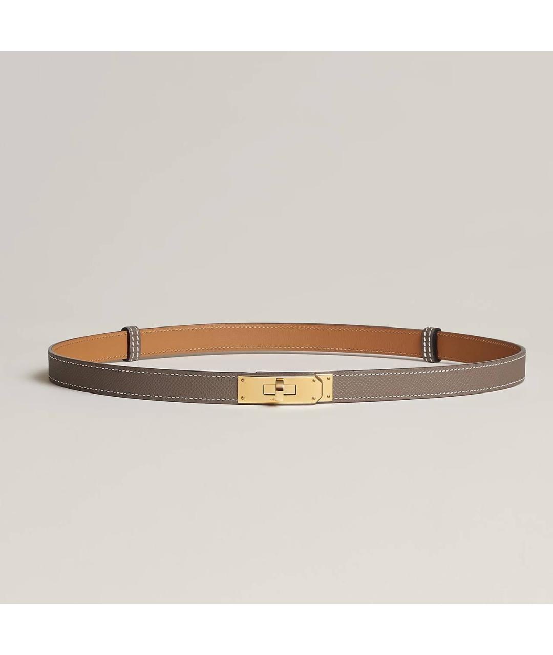 HERMES Серый кожаный ремень, фото 7