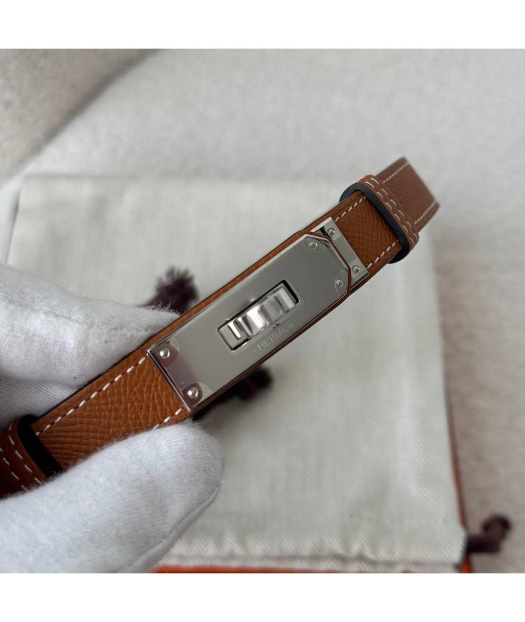HERMES Коричневый кожаный ремень, фото 3