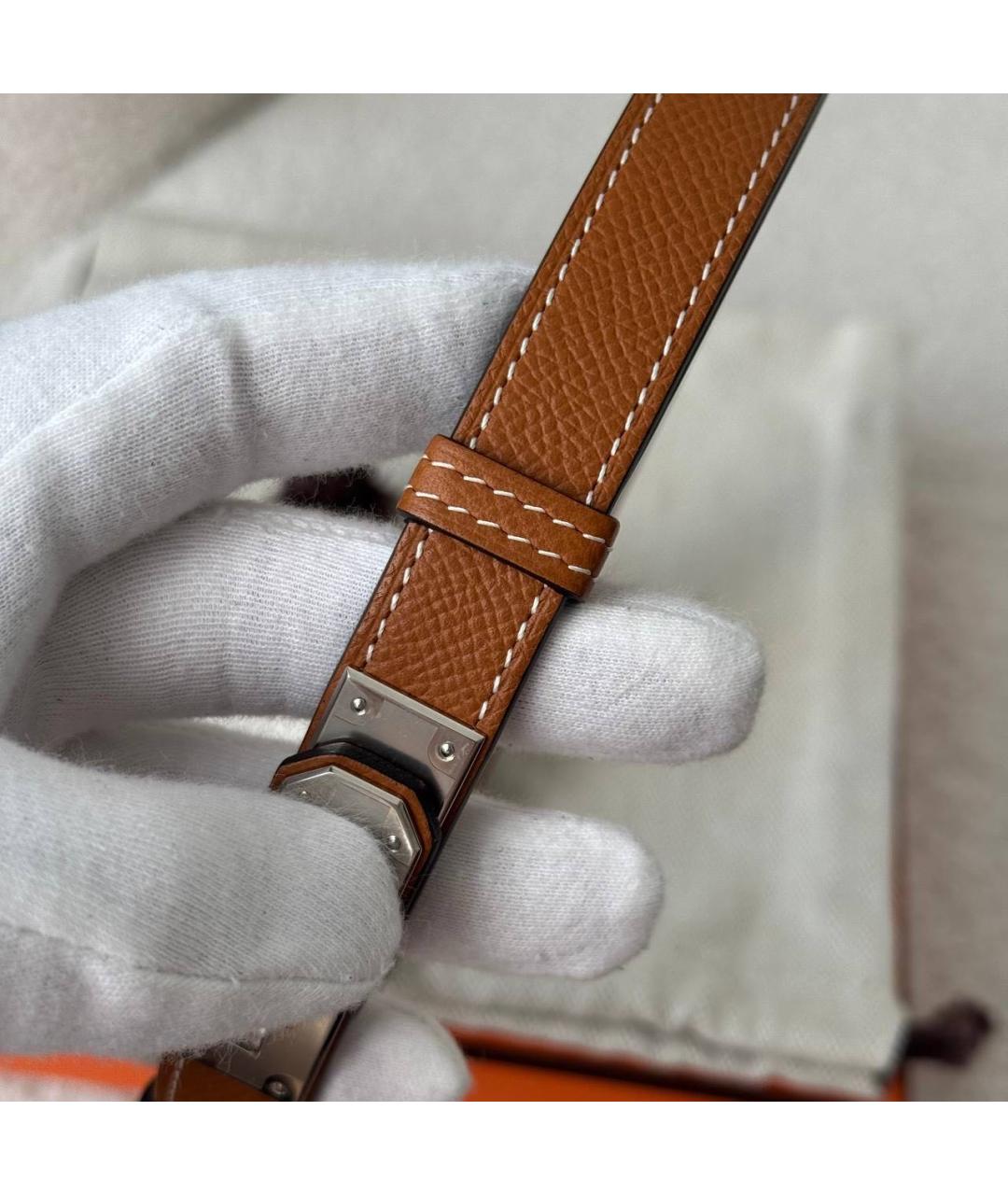 HERMES Коричневый кожаный ремень, фото 4
