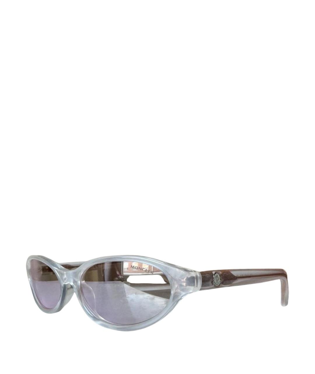 MONCLER Белые пластиковые солнцезащитные очки, фото 1