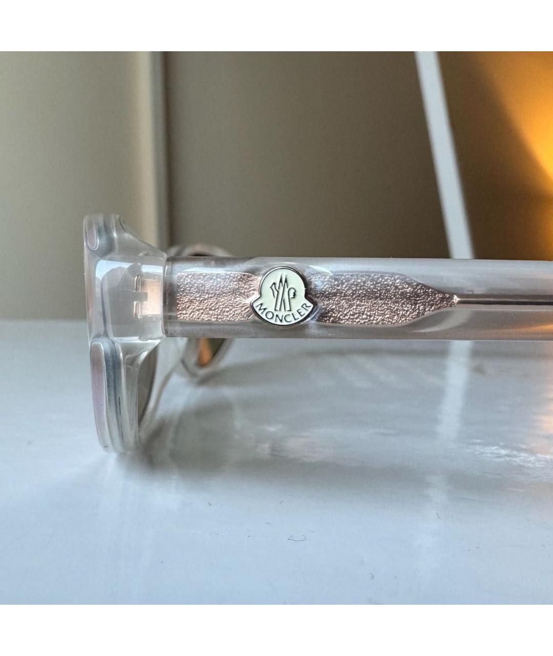 MONCLER Белые пластиковые солнцезащитные очки, фото 3