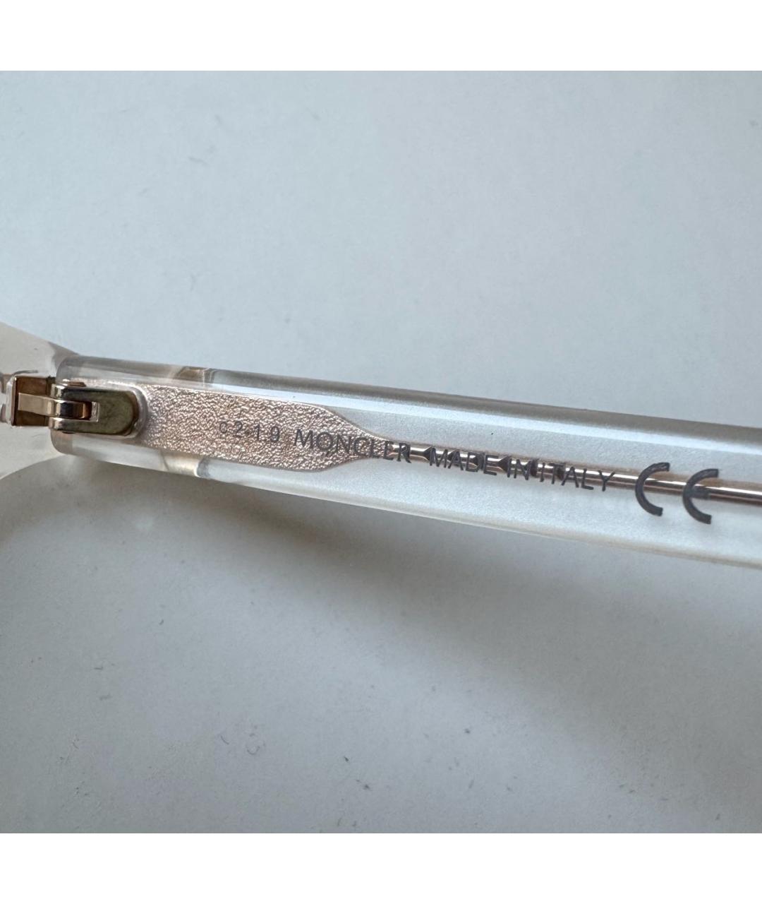 MONCLER Белые пластиковые солнцезащитные очки, фото 6