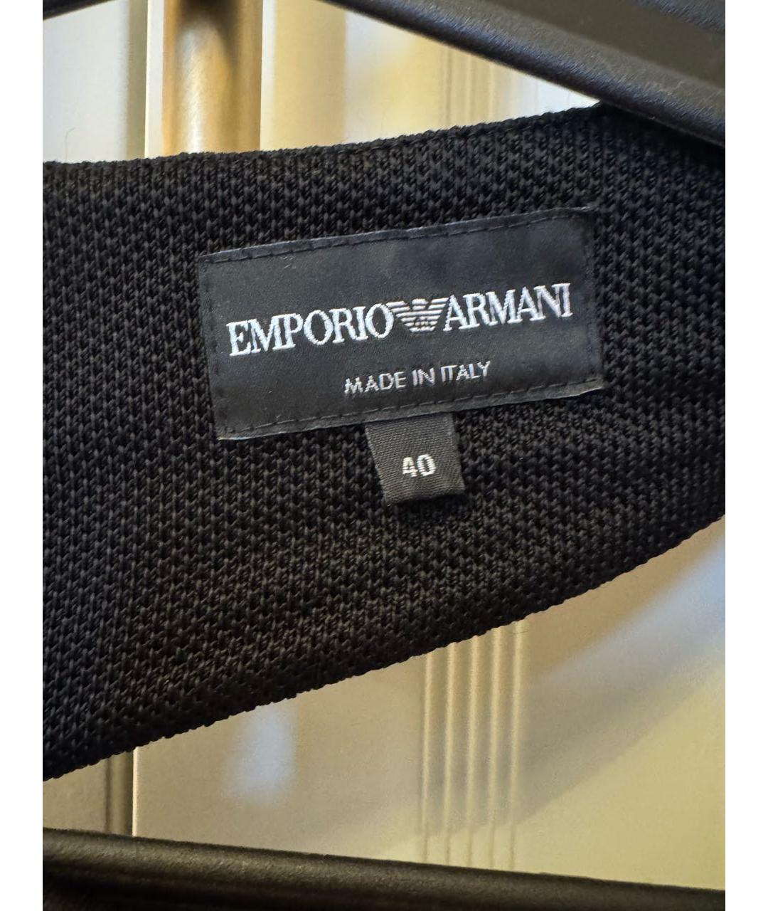 EMPORIO ARMANI Черное полиэстеровое вечернее платье, фото 3