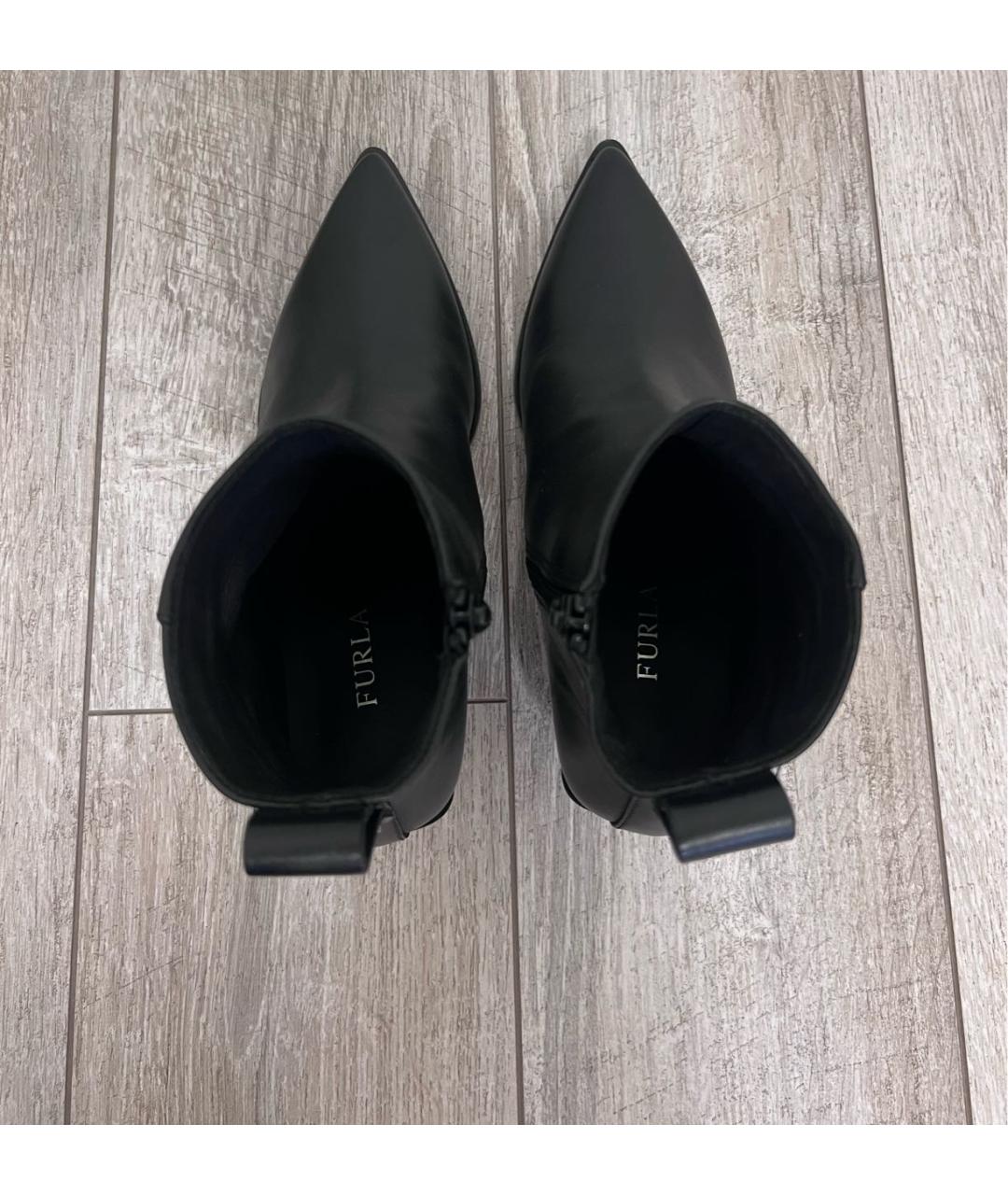 FURLA Черные кожаные полусапоги, фото 3