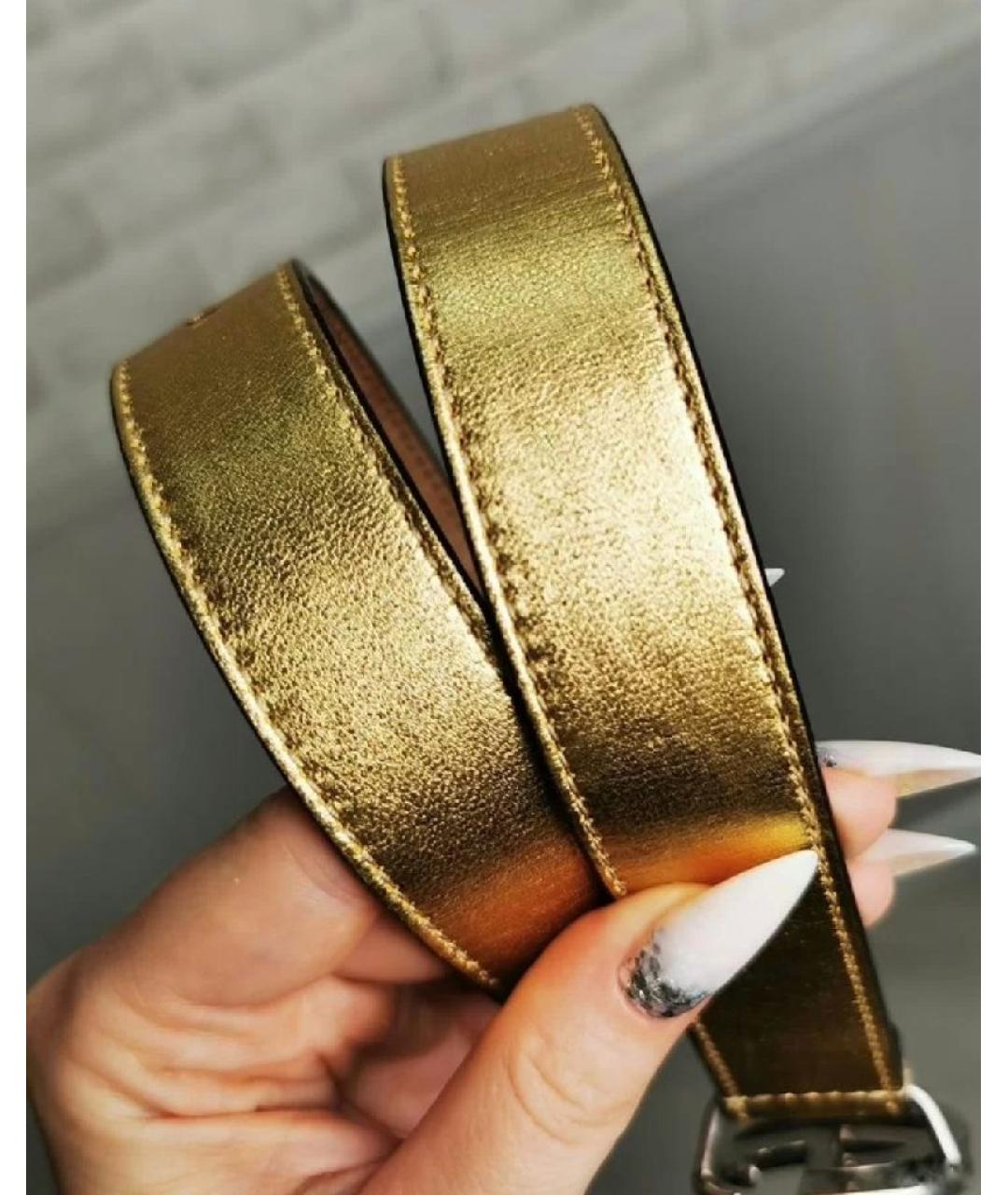 GUCCI KIDS Золотой кожаный пояс/ремень, фото 6