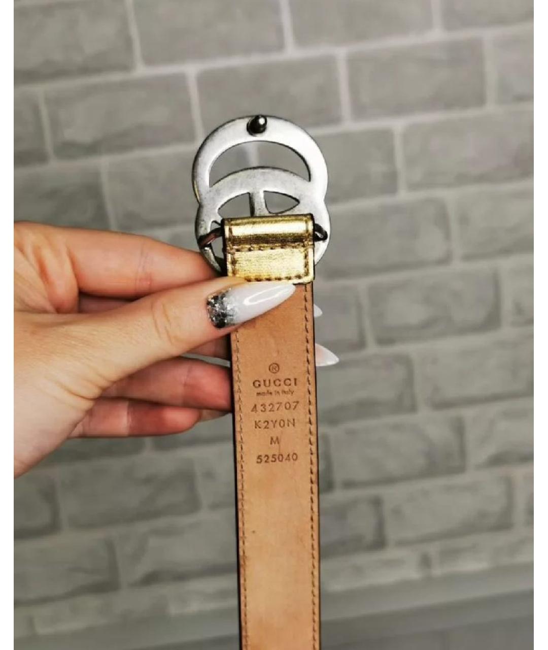 GUCCI KIDS Золотой кожаный пояс/ремень, фото 3