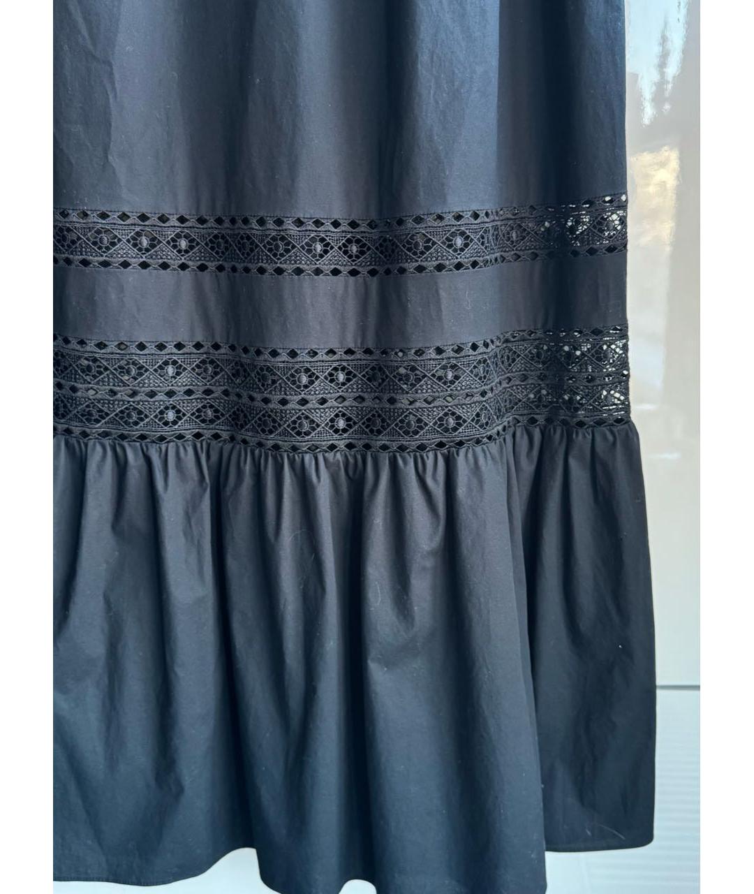 TWIN-SET Черное хлопковое повседневное платье, фото 5