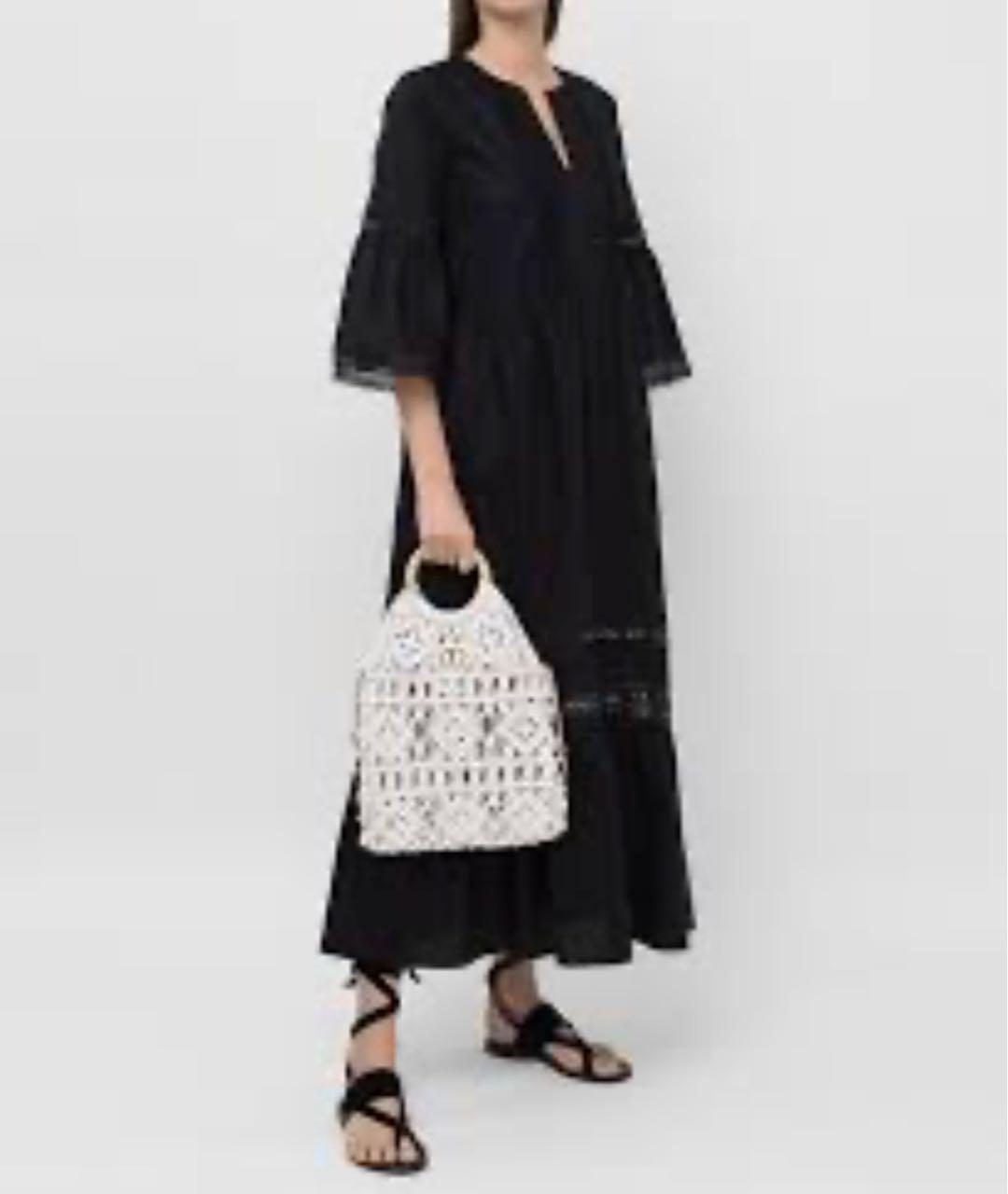 TWIN-SET Черное хлопковое повседневное платье, фото 2