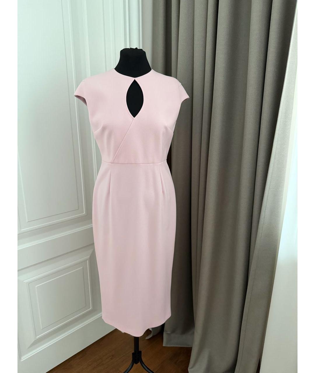 ROLAND MOURET Розовое полиэстеровое коктейльное платье, фото 6