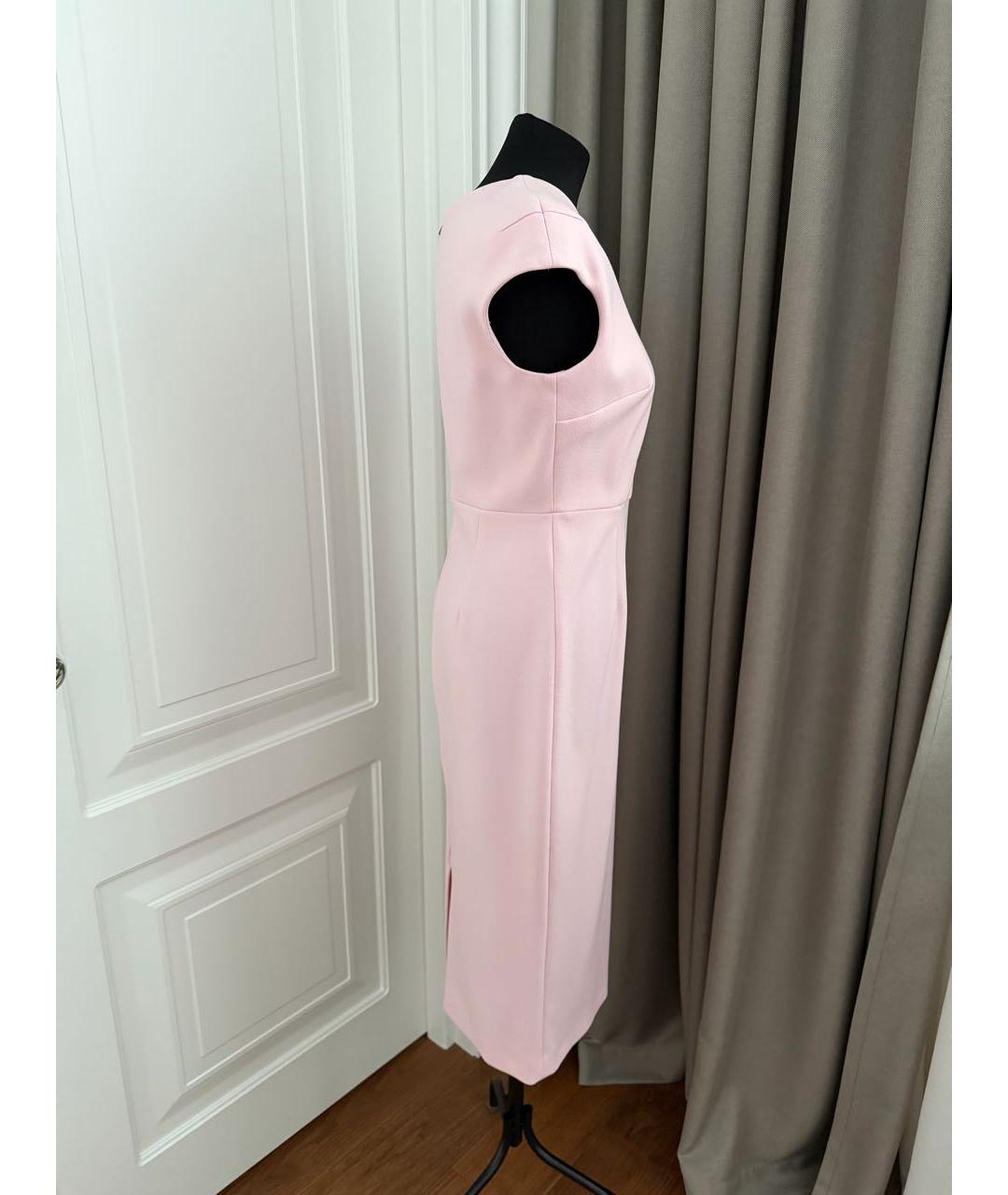 ROLAND MOURET Розовое полиэстеровое коктейльное платье, фото 4