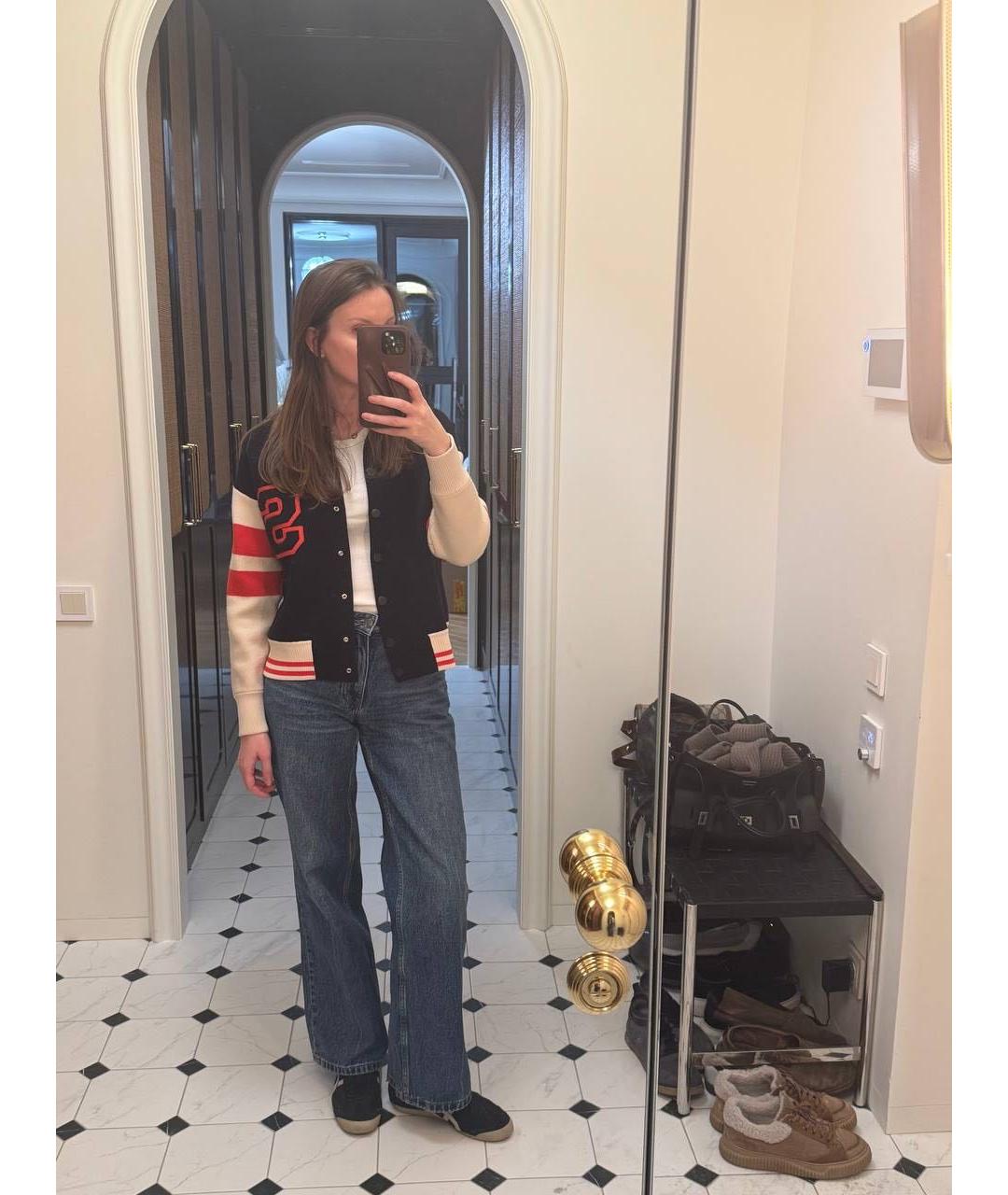 SANDRO Темно-синий шерстяной кардиган, фото 5