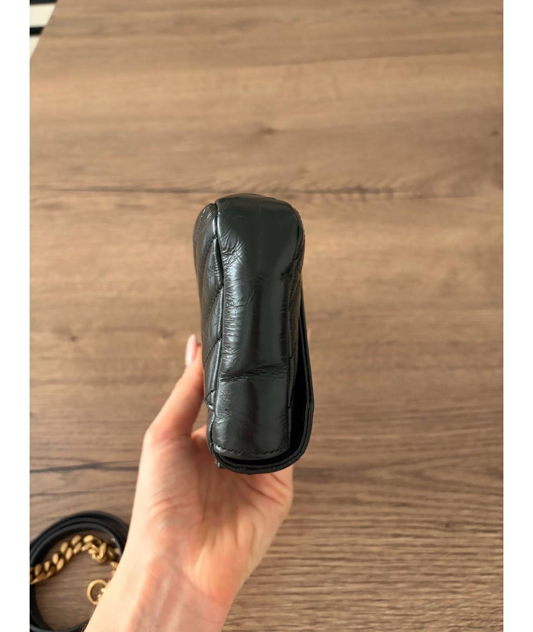 SAINT LAURENT Черная кожаная сумка через плечо, фото 4