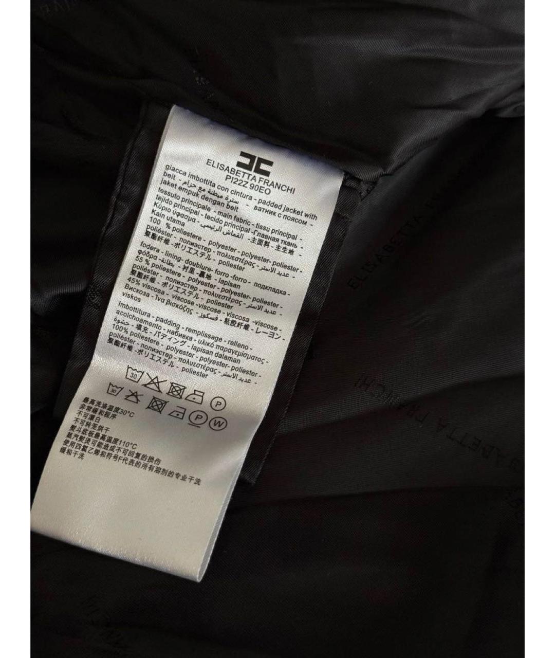 ELISABETTA FRANCHI Черный пуховик, фото 3