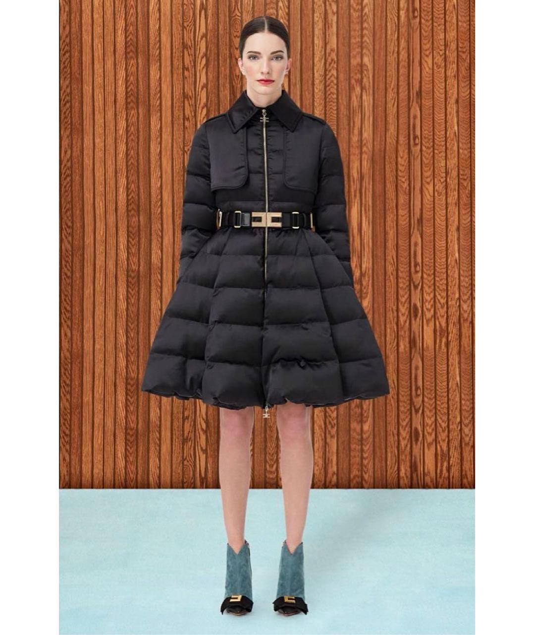 ELISABETTA FRANCHI Черный пуховик, фото 2