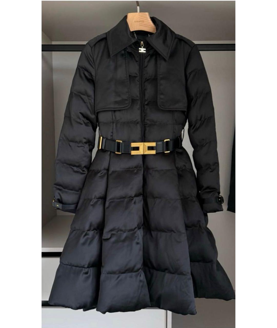 ELISABETTA FRANCHI Черный пуховик, фото 4